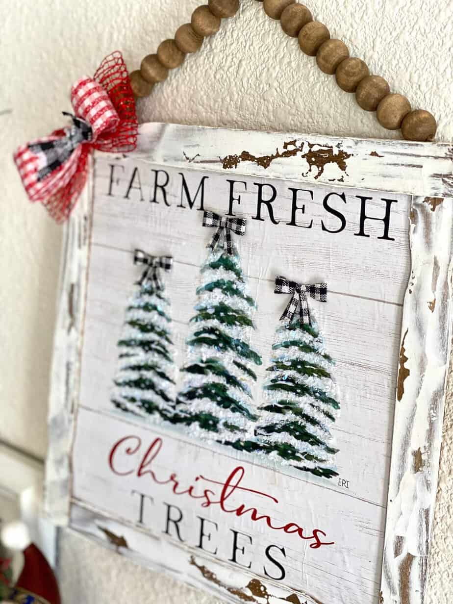 Dollar Tree Farm Fresh Christmas Trees Frame - Manda Panda Projects