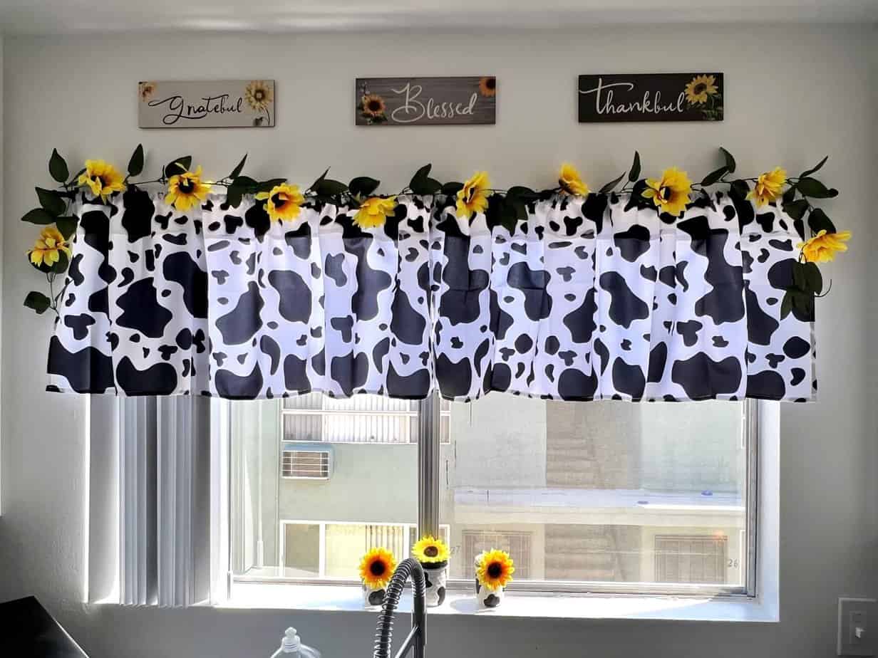 Sunflower and Cow Print Kitchen Inspo - Manda Panda Projects