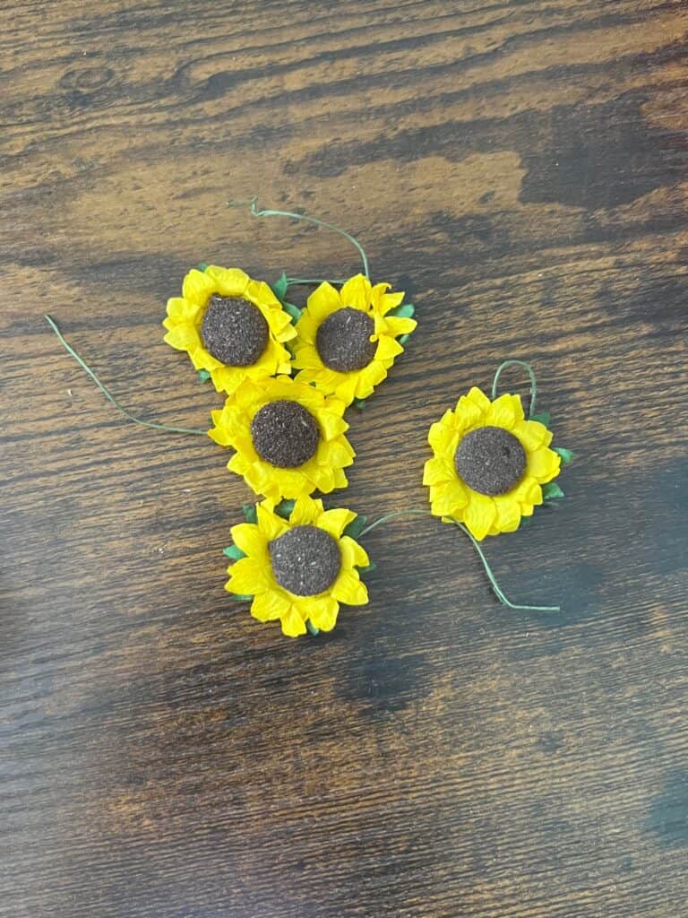 Paper sunflowers.