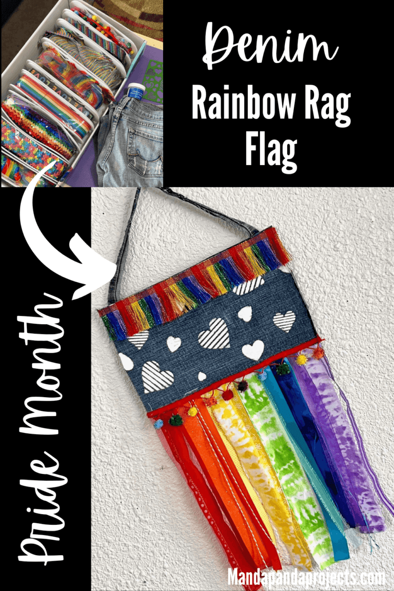 Denim Rainbow Rag Flag - Manda Panda Projects