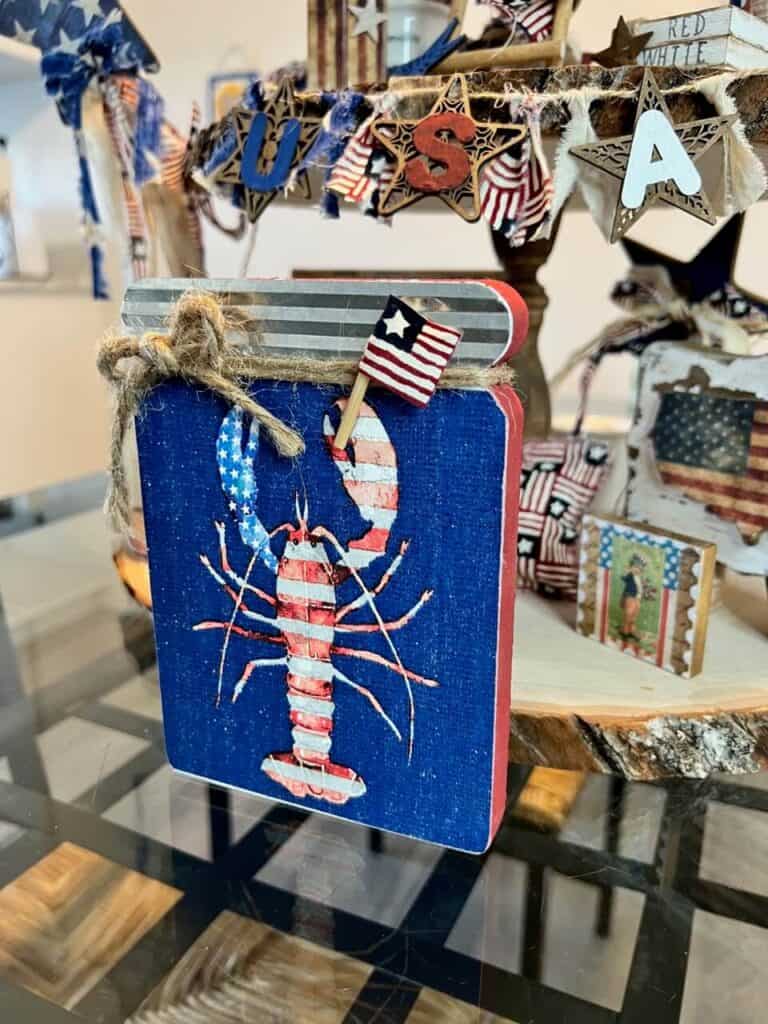 Patriotic Lobster Mason Jar