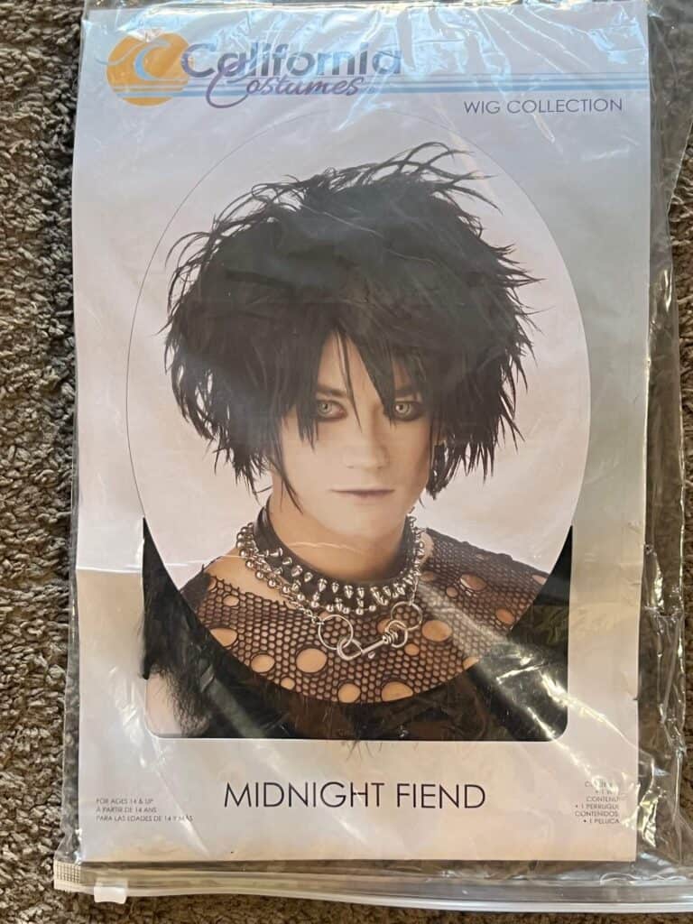 Midnight Fiend black wig in the package.