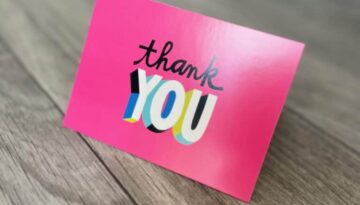 Pink Thank You Card.