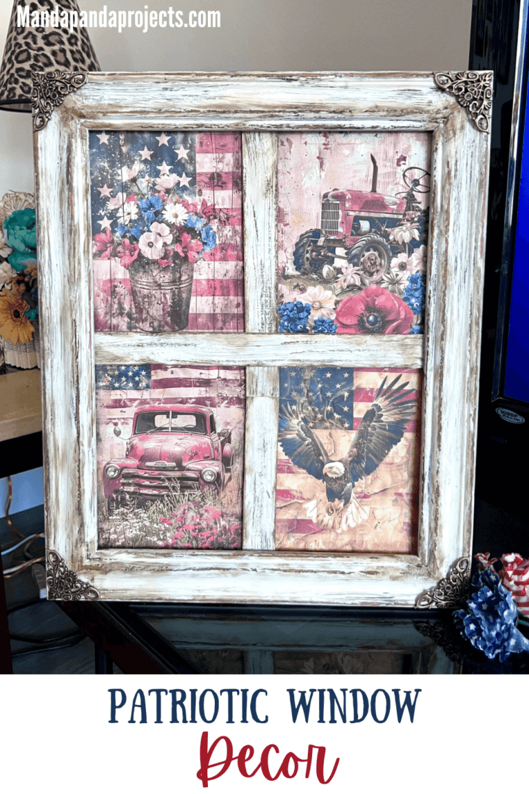 Thrifted Patriotic Window Frame Manda Panda Projects