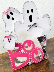 Dollar Tree Pink BOO Ghost - Manda Panda Projects