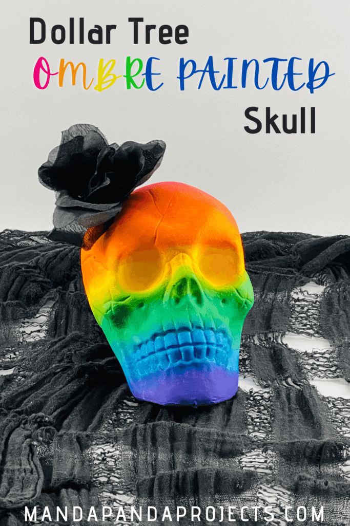 How to Paint an Ombre Rainbow on a Dollar Tree Skull for Halloween