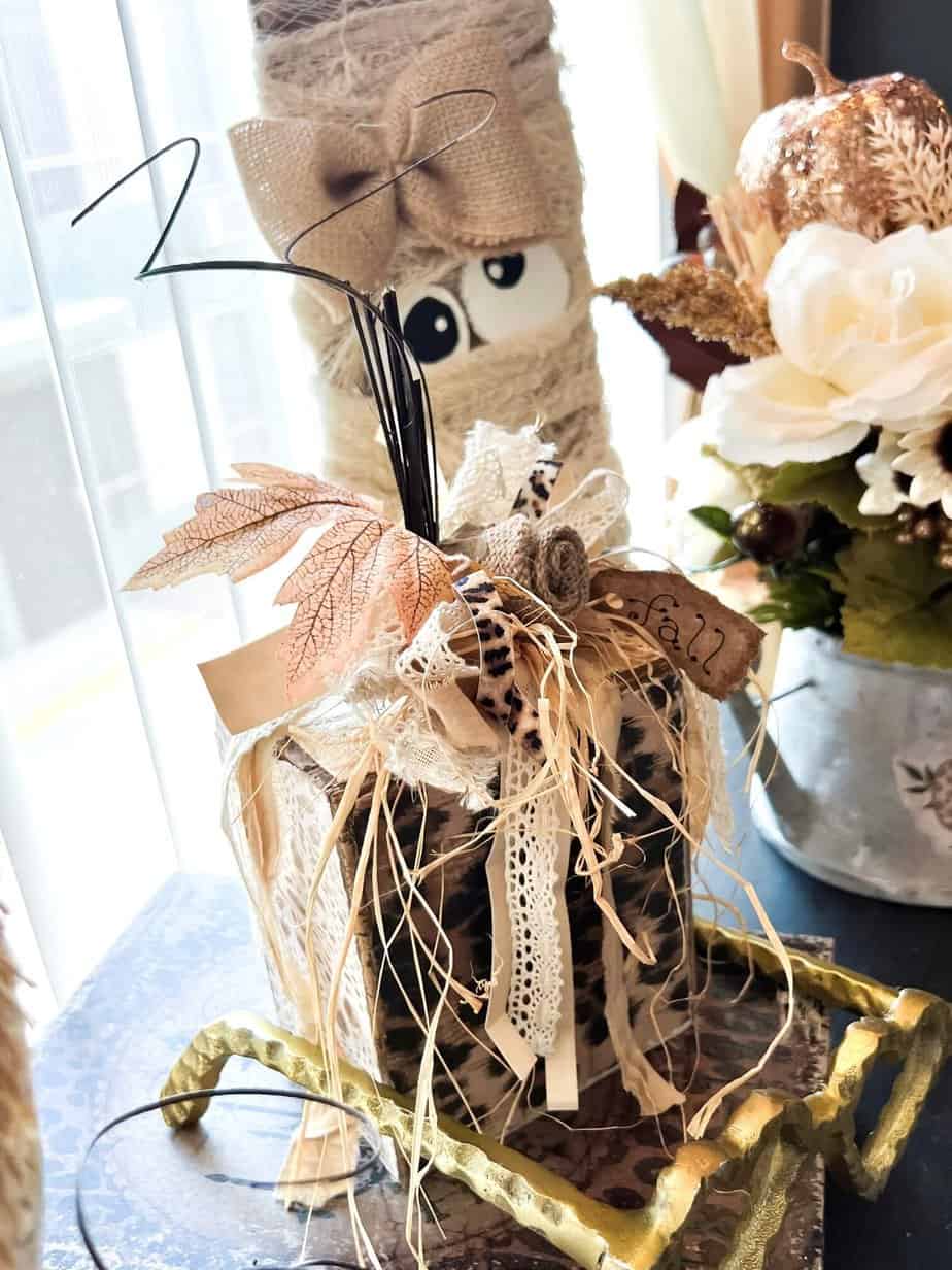 Scrap Wood Neutral and Leopard Pumpkin - Manda Panda Projects