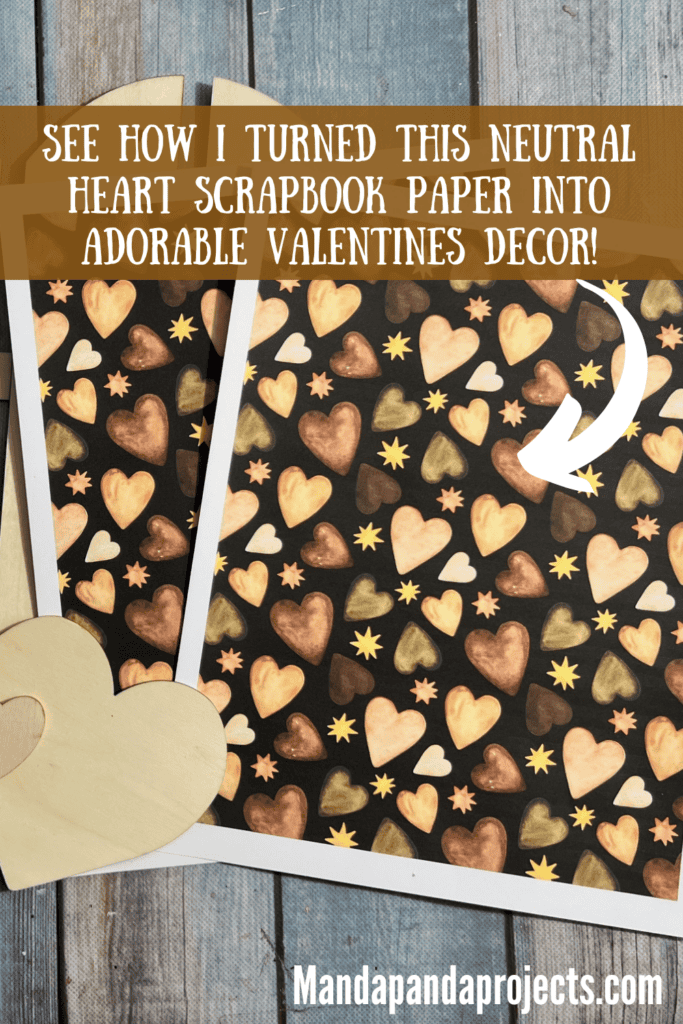 Neutral Hearts scrapbook paper.