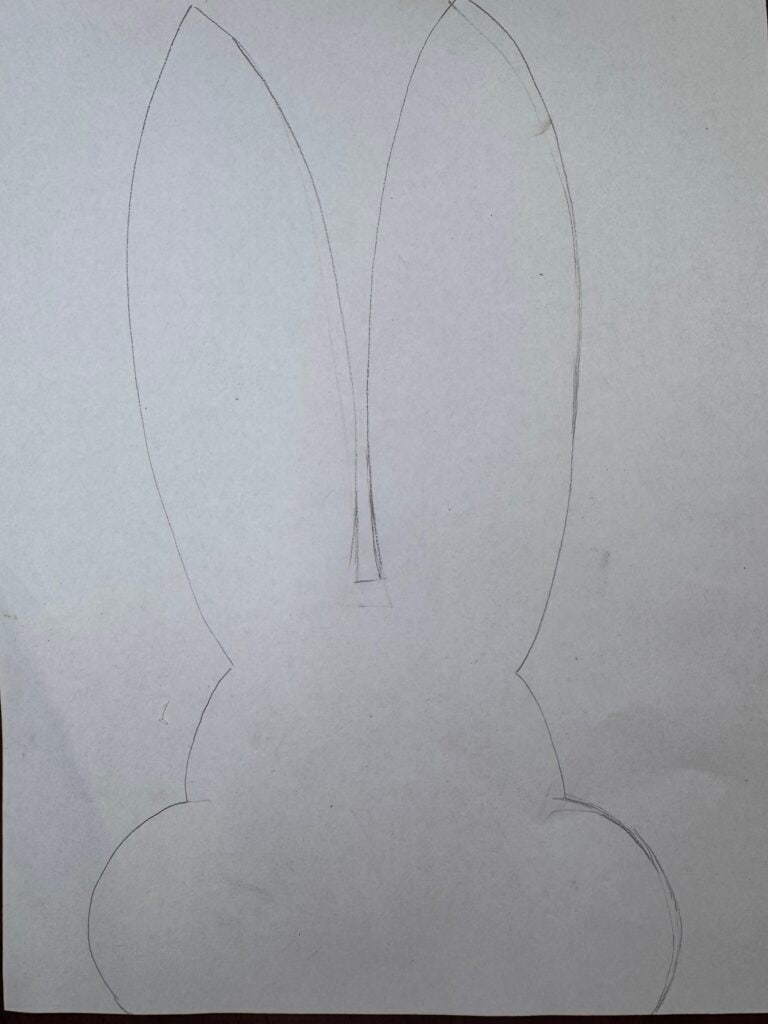 Chubby Bunny Outline Template.