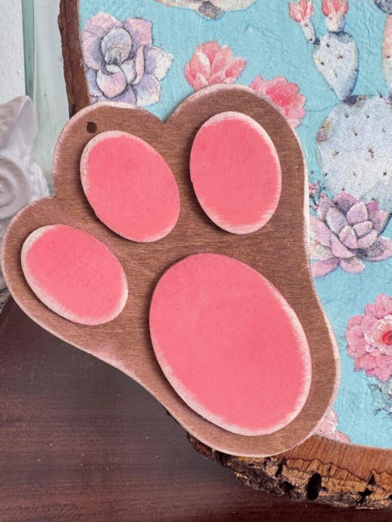 Pink wood Bunny foot.