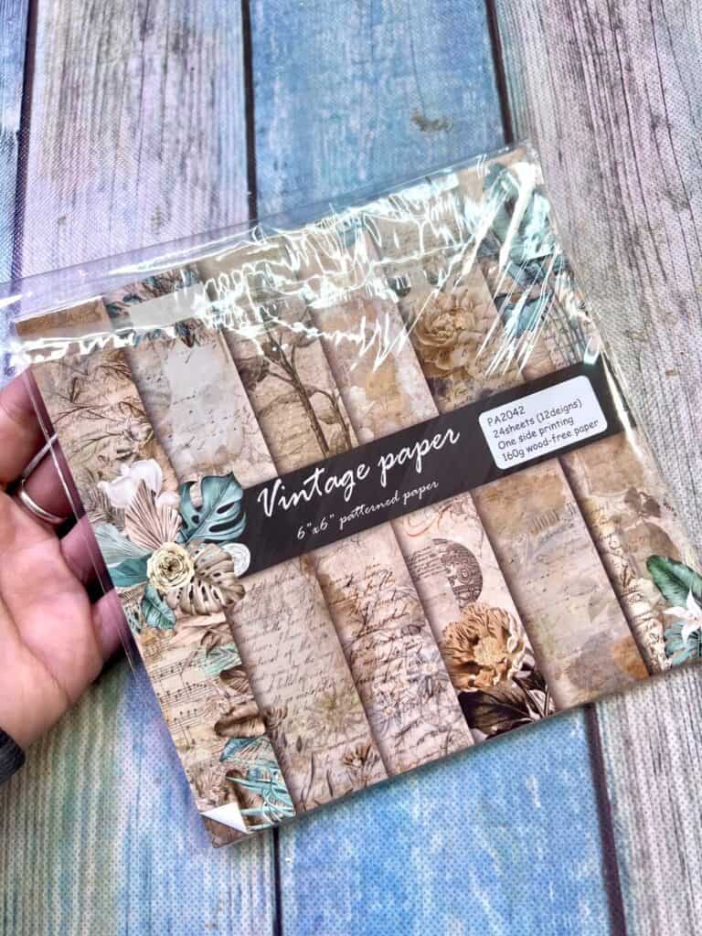 Pack of vintage 6x6 scrapbook paper.