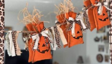 Dollaar Tree Pumpkin Treat Bag Garland